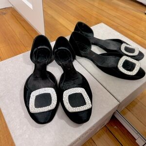 Roger Vivier Size 37 Chips Strass Ballerina Flat